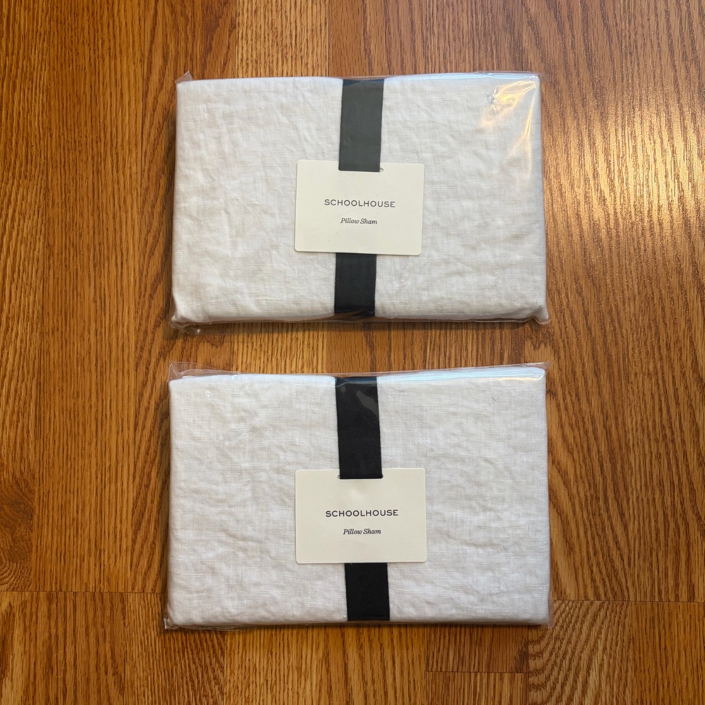 NEW Schoolhouse Linen Standard Pillow Shams (Lot of 2)